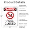 Signmission Pool Closed, 12 in W x Rectangle, Aluminum OS-2PACK-DS-A-1218-V-1713 - alternate 4